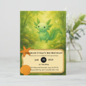 Forest Fairy Axolotl Birthday  Einladung (Stehend Vorderseite)