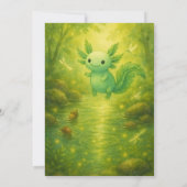 Forest Fairy Axolotl Birthday  Einladung (Rückseite)