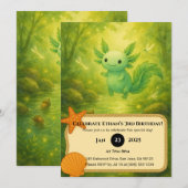 Forest Fairy Axolotl Birthday  Einladung (Vorne/Hinten)