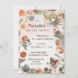 Forest Fairy Einladung zum ersten Geburtstag, magi