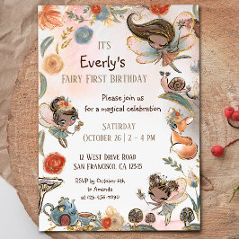 Forest Fairy First Birthday Magisches Party Einladung