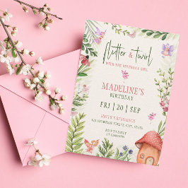 Forest Fairy Flutter & Twirl Girl Geburtstag Einladung