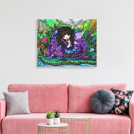 Forest Fairy Lila Dragon Kinderzimmer Leinwand Kun (Insitu (Wohnzimmer))