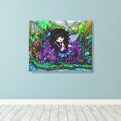 Forest Fairy Lila Dragon Kinderzimmer Leinwand Kun (Insitu (Holzboden))