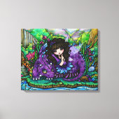 Forest Fairy Lila Dragon Kinderzimmer Leinwand Kun (Vorderseite)