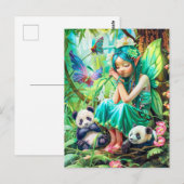 Forest Fairy mit Gentle Pandas Postkarte (Vorne/Hinten)