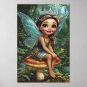 Forest Fairy Princess on Toadstool - Whimsistische Poster (Vorne)
