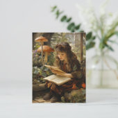 Forest Fairy Reading a Book Mushrooms Postkarte (Stehend Vorderseite)