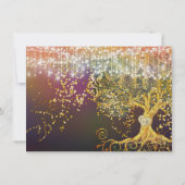 Forest Fairytale Lila Goldhochzeit speichern das D Einladung (Rückseite)