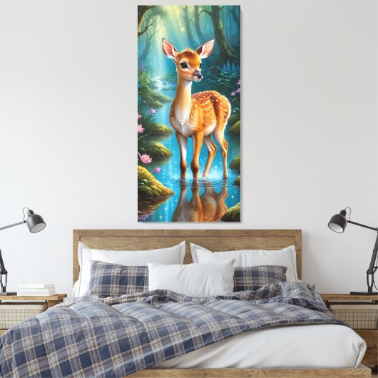 Forest Fawn Leinwanddruck (Insitu (Schlafzimmer))