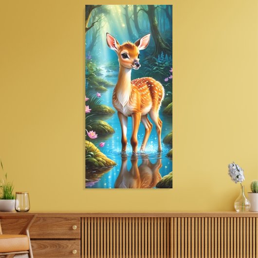 Forest Fawn Leinwanddruck (Insitu (Wohnzimmer))