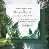 Forest Fern Foliage Wasserfarbenhochzeit | Platz Einladung