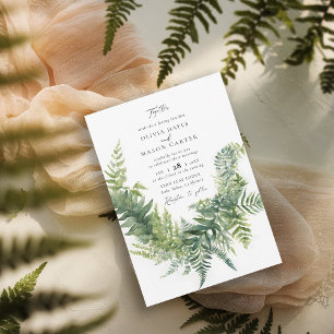 Forest Fern Mountain Woodland Chic Elegante Hochze Einladung