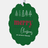 Forest Festive Scribbles Frohen Weihnachtskuchen Ornament Karte (Links)