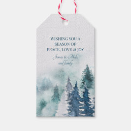 Forest Fir Trees Wasserfarben Weihnachten Geschenkanhänger