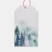 Forest Fir Trees Wasserfarben Weihnachten Geschenkanhänger (Rückseite)