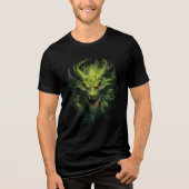 Forest Flame Dragon Head Illustration Tri-Blend Shirt (Vorderseite)