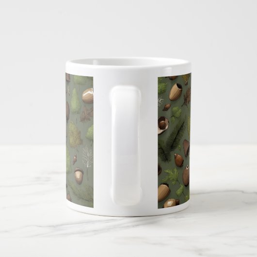 Forest Floor Rustic Woodland Pattern Jumbo-Tasse (Rückseite)