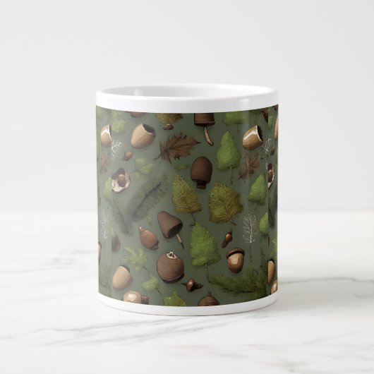 Forest Floor Rustic Woodland Pattern Jumbo-Tasse (Vorderseite)