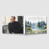 Forest Floral Lake In Loving Memory Funeral Photo Gästebuch (Voll)