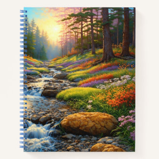 Forest Flowers Colorful Art Notizblock