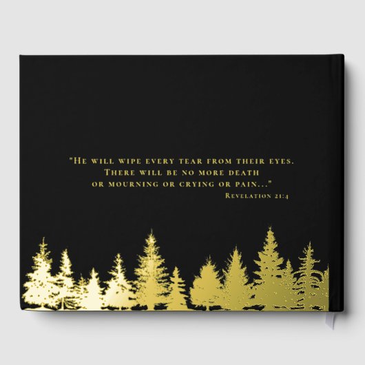 Forest Foil Funeral Gast Book Celebration of Life Gästebuch (Rückseite)