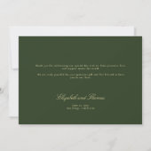 Forest Foliage Botanical Elegant Script Wedding Dankeskarte (Rückseite)