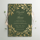Forest Foliage Botanical Elegant Script Wedding Einladung