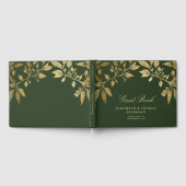Forest Foliage Botanical Elegant Script Wedding Gästebuch (Voll)