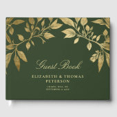 Forest Foliage Botanical Elegant Script Wedding Gästebuch (Vorderseite)