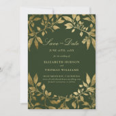 Forest Foliage Magical Photo Wedding Save Date Einladung (Vorderseite)