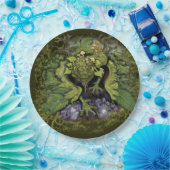 Forest Foliage Moss Dragon Pappteller (Party)