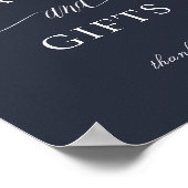 Forest Foliage Navy Blue Cards und Geschenkzeichen Poster (Ecke)