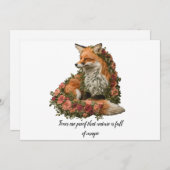 Forest Fox bestickt. Füchse sind der Beweis für di Einladung (Vorne/Hinten)