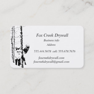 Forest Fox Creek Drywall Custom Business Card Visitenkarte