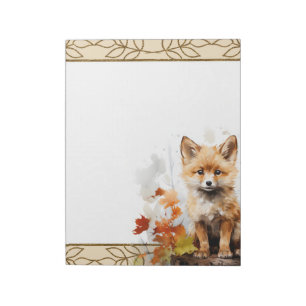 Forest Fox Woodland Animals Nature Themed Notepad Notizblock