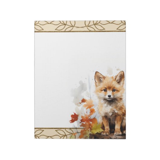 Forest Fox Woodland Animals Nature Themed Notepad Notizblock (Rotiert)