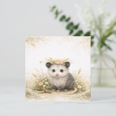 Forest friend woodland opossum  karte (Stehend Vorderseite)