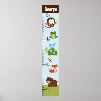 Forest Friends Animals Growth Chart Behalten auf 8 Poster