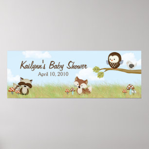 Forest Friends Baby Showbanner Poster