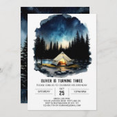 Forest Friends Camper Einladung zum Geburtstag (Vorne/Hinten)