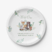 Forest Friends erster Geburtstag Pappteller (Vorderseite)