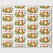 Forest Friends Fox Chickadee Geschenkpapier (Flach)
