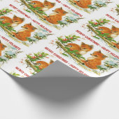 Forest Friends Fox Chickadee Geschenkpapier (Ecke)