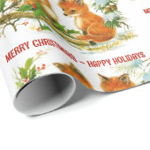 Forest Friends Fox Chickadee Geschenkpapier (Rolleneckpunkt)