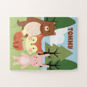 Forest Friends Personalisiert Fox Bären Bunny Puzz Puzzle (Horizontal)