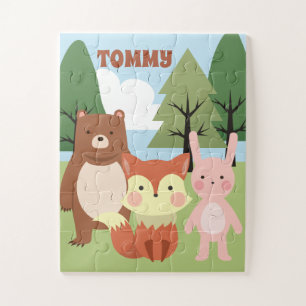 Forest Friends Personalisiert Fox Bären Bunny Puzz Puzzle