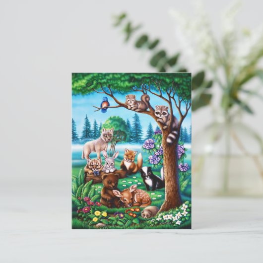 Forest Friends Postkarte (Stehend Vorderseite)