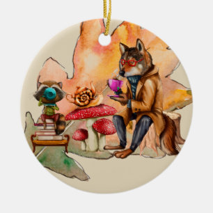 Forest Friends Tea Party Keramik Ornament