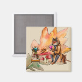 Forest Friends Tea Party Magnet (Vorderseite/Rückseite)